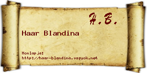 Haar Blandina névjegykártya